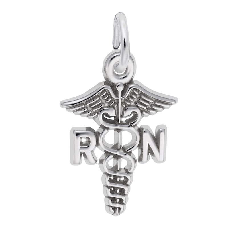 Rembrandt Charms® "RN" Caduceus in Sterling Silver