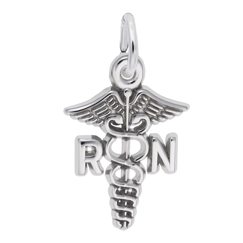 Main Image 1 of Rembrandt Charms® "RN" Caduceus in Sterling Silver