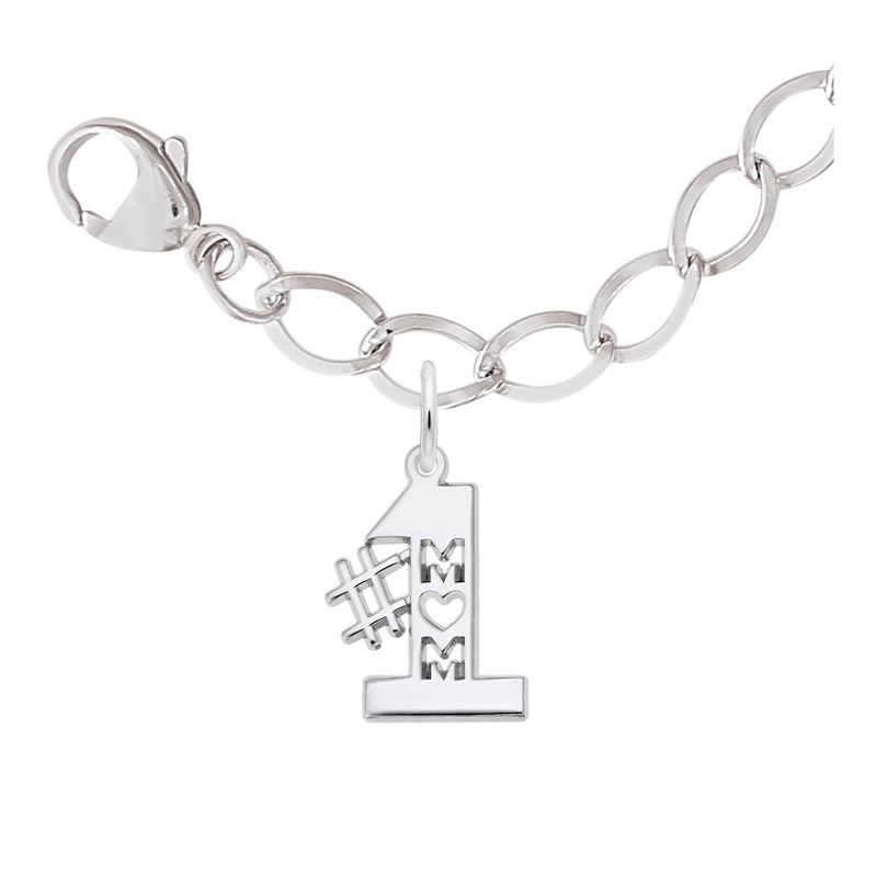 Main Image 1 of Rembrandt Charms® "#1 MOM" Bracelet in Sterling Silver