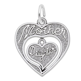 Rembrandt Charms® &quot;Mother/Daughter&quot; Heart in Sterling Silver
