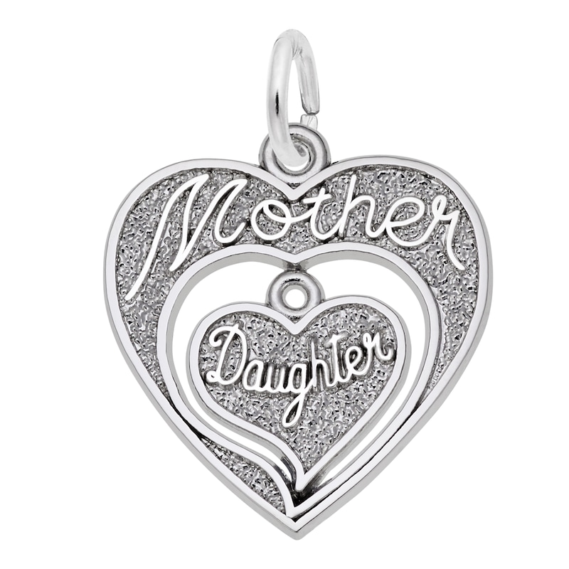 Main Image 1 of Rembrandt Charms® "Mother/Daughter" Heart in Sterling Silver