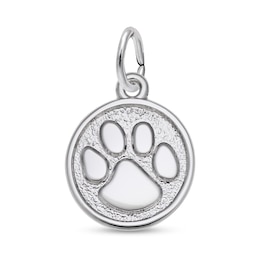 Rembrandt Charms® Paw Print Disc in Sterling Silver