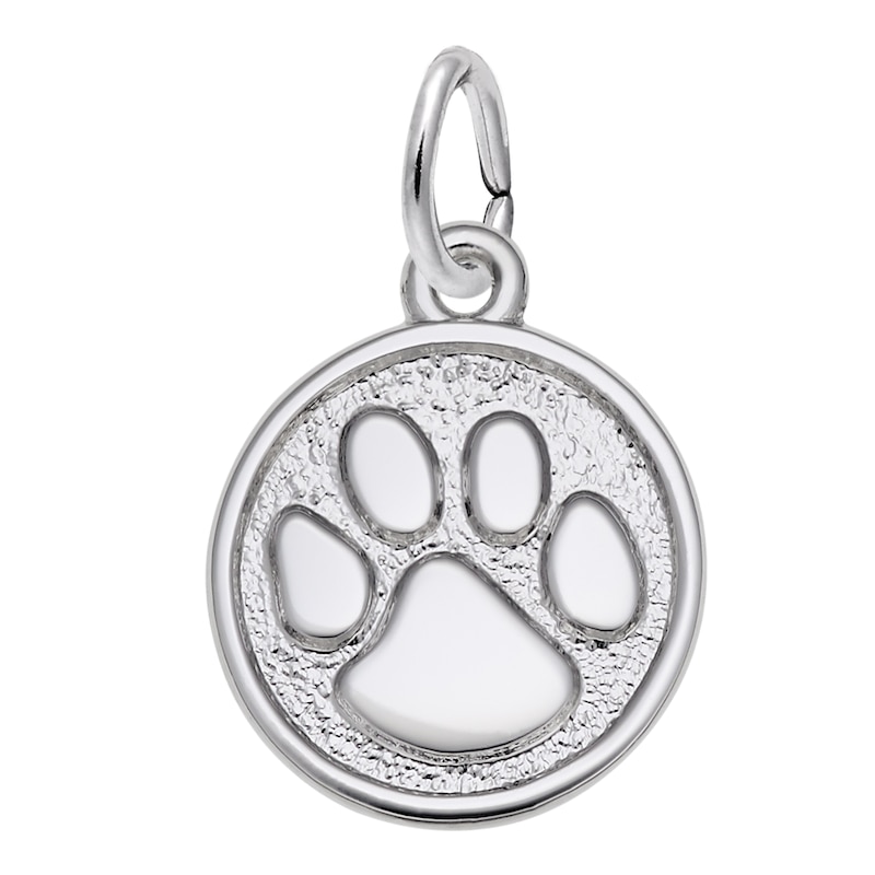 Main Image 1 of Rembrandt Charms® Paw Print Disc in Sterling Silver
