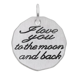 Rembrandt Charms® &quot;I love you to the moon and back&quot; Disc in Sterling Silver
