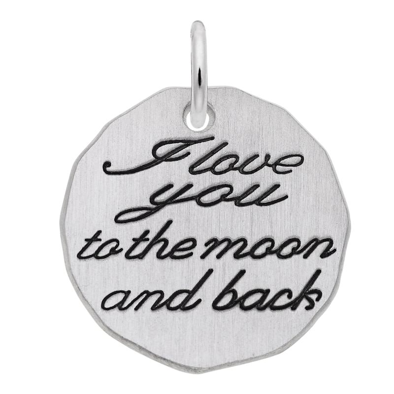 Rembrandt Charms® "I love you to the moon and back" Disc in Sterling Silver