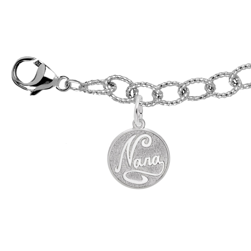 Main Image 1 of Rembrandt Charms® "Nana" Disc Textured Bracelet in Sterling Silver