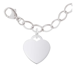 Rembrandt Charms® Heart-Shaped Disc Bracelet in Sterling Silver