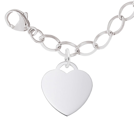 Rembrandt Charms® Heart-Shaped Disc Bracelet in Sterling Silver