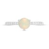 Thumbnail Image 4 of 6.0mm Opal and 1/10 CT. T.W. Diamond Ring in 10K White Gold