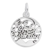 Thumbnail Image 0 of Rembrandt Charms® "Happy Birthday" Cutout Disc in Sterling Silver