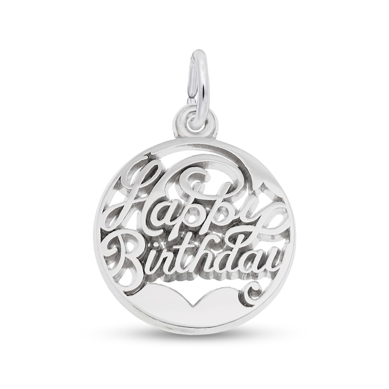 Rembrandt CharmsÂ® "Happy Birthday" Cutout Disc in Sterling Silver