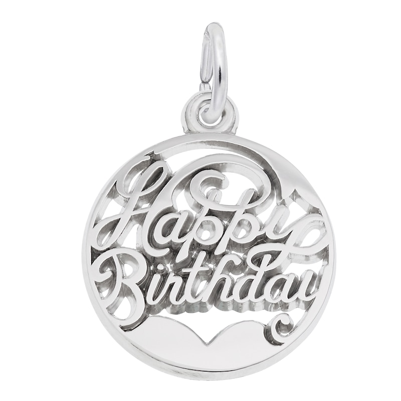 Rembrandt Charms® "Happy Birthday" Cutout Disc in Sterling Silver