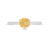 Thumbnail Image 4 of 6.0mm Citrine and 1/10 CT. T.W. Diamond Ring in 10K White Gold