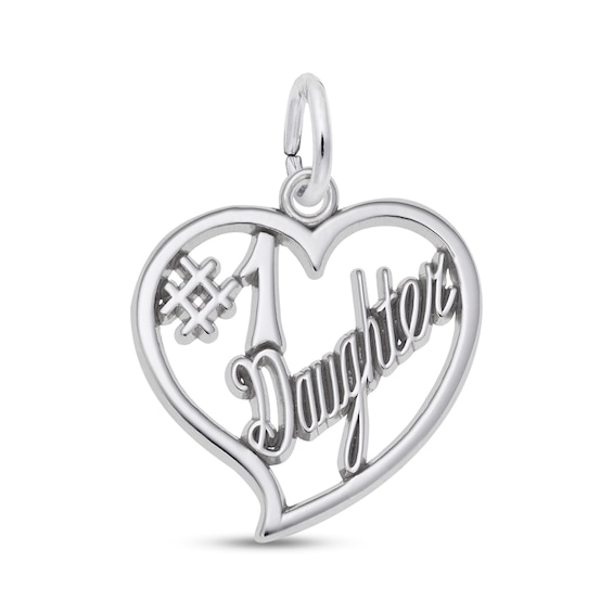 Rembrandt Charms® "#1 Daughter" Heart in Sterling Silver