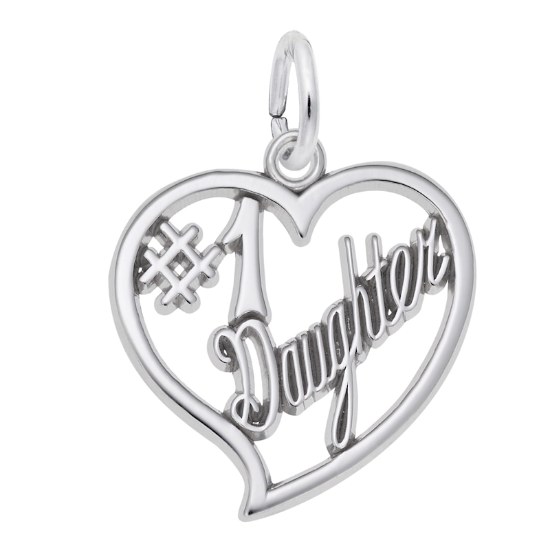Main Image 1 of Rembrandt Charms® "#1 Daughter" Heart in Sterling Silver