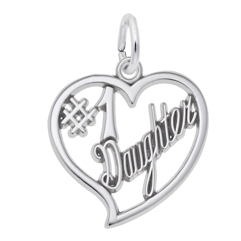 Rembrandt Charms® "#1 Daughter" Heart in Sterling Silver