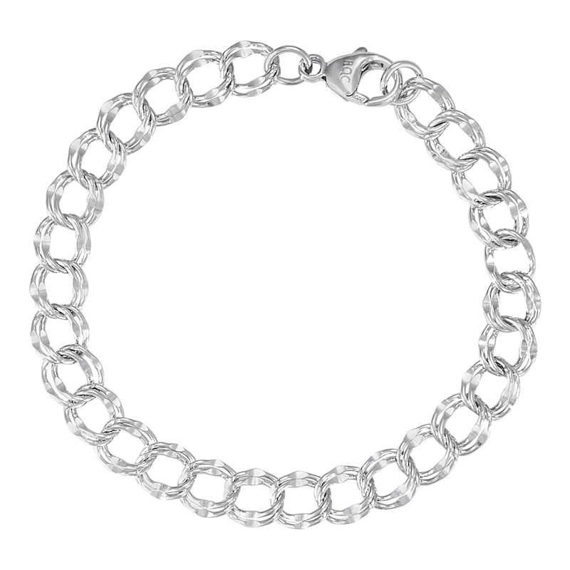 Main Image 1 of Rembrandt Charms® Double Row Link Chain Bracelet in Sterling Silver - 7.0"