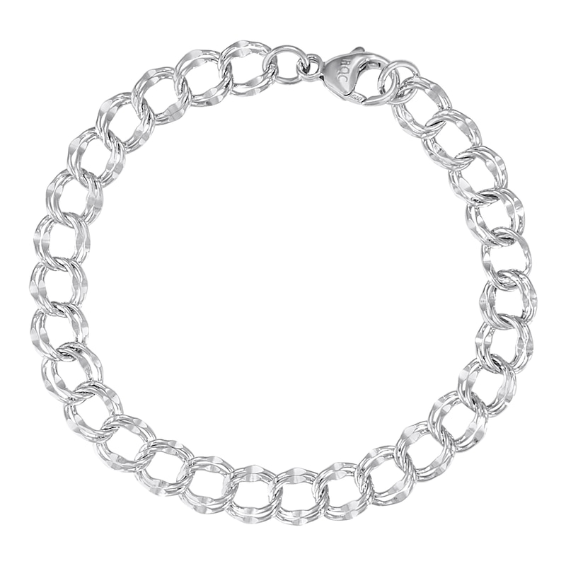 Rembrandt Charms® Double Row Link Chain Bracelet in Sterling Silver - 7.0"