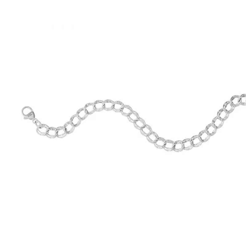 Main Image 2 of Rembrandt Charms® Double Row Link Chain Bracelet in Sterling Silver - 7.0"