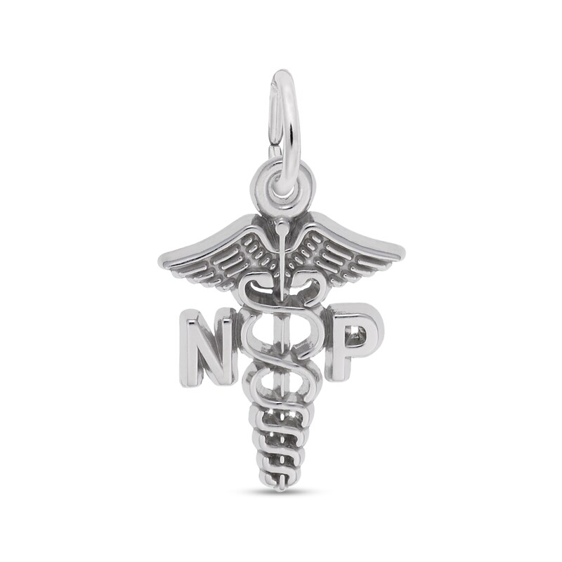 Main Image 1 of Rembrandt Charms® "NP" Caduceus in Sterling Silver