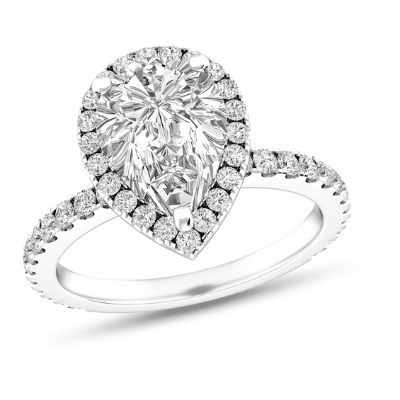 Pear-Shaped White Topaz Frame Ring in Sterling Silver