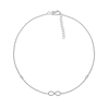 Thumbnail Image 2 of 1/10 CT. T.W. Diamond Infinity Anklet in Sterling Silver – 10"