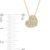 Thumbnail Image 3 of Aquamarine Cluster Tilted Heart Pendant in 10K Gold