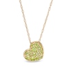 Thumbnail Image 1 of Peridot Cluster Tilted Heart Pendant in 10K Gold
