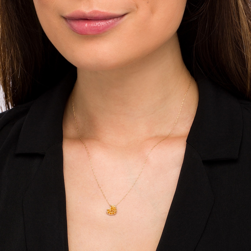 Main Image 2 of Citrine Cluster Tilted Heart Pendant in 10K Gold