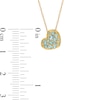 Thumbnail Image 3 of Swiss Blue Topaz Cluster Tilted Heart Pendant in 10K Gold