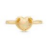 Thumbnail Image 4 of 5.0mm Opal Solitaire Heart Frame Ring in 10K Gold