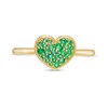 Thumbnail Image 4 of Emerald Cluster Heart Ring in 10K Gold