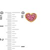 Thumbnail Image 3 of Ruby Cluster Heart Stud Earrings in 10K Gold