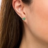 Thumbnail Image 2 of Emerald Cluster Heart Stud Earrings in 10K Gold