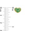 Thumbnail Image 3 of Emerald Cluster Heart Stud Earrings in 10K Gold