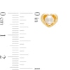 Thumbnail Image 2 of 4.0-4.5mm Cultured Freshwater Pearl Heart Frame Stud Earrings in 10K Gold