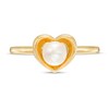 Thumbnail Image 4 of 5.0-5.5mm Freshwater Cultured Pearl Heart Frame Ring in 10K Gold
