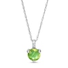 Thumbnail Image 0 of 6.0mm Peridot and Diamond Accent Drop Pendant in 10K White Gold