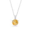 Thumbnail Image 1 of 6.0mm Citrine and Diamond Accent Drop Pendant in 10K White Gold