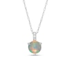 Thumbnail Image 1 of 6.0mm Opal and Diamond Accent Drop Pendant in 10K White Gold