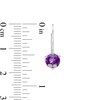 Thumbnail Image 3 of 6.0mm Amethyst Solitaire Drop Earrings in 10K White Gold