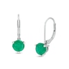 Thumbnail Image 1 of 6.0mm Emerald Solitaire Drop Earrings in 10K White Gold