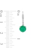 Thumbnail Image 3 of 6.0mm Emerald Solitaire Drop Earrings in 10K White Gold