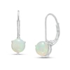Thumbnail Image 1 of 6.0mm Opal Solitaire Drop Earrings in 10K White Gold
