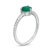 Thumbnail Image 3 of 6.0mm Emerald and 1/10 CT. T.W. Diamond Ring in 10K White Gold