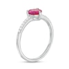 Thumbnail Image 3 of 6.0mm Ruby and 1/10 CT. T.W. Diamond Ring in 10K White Gold