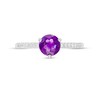 Thumbnail Image 4 of 6.0mm Amethyst and 1/10 CT. T.W. Diamond Ring in 10K White Gold