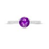 Thumbnail Image 3 of 6.0mm Amethyst and 1/10 CT. T.W. Diamond Ring in 10K White Gold