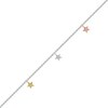 Thumbnail Image 0 of Diamond Accent Triple Star Anklet in Sterling Silver and 10K Two-Tone Gold – 10"