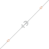 Thumbnail Image 0 of 1/20 CT. T.W. Diamond Heart and Anchor Anklet in Sterling Silver and 10K Rose Gold – 10"